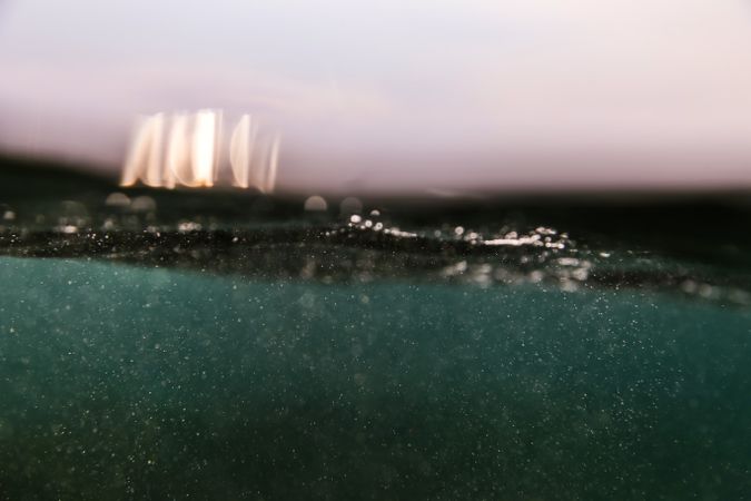 Splashes in water of sea
