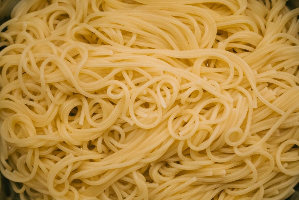 Close up of cooked pasta