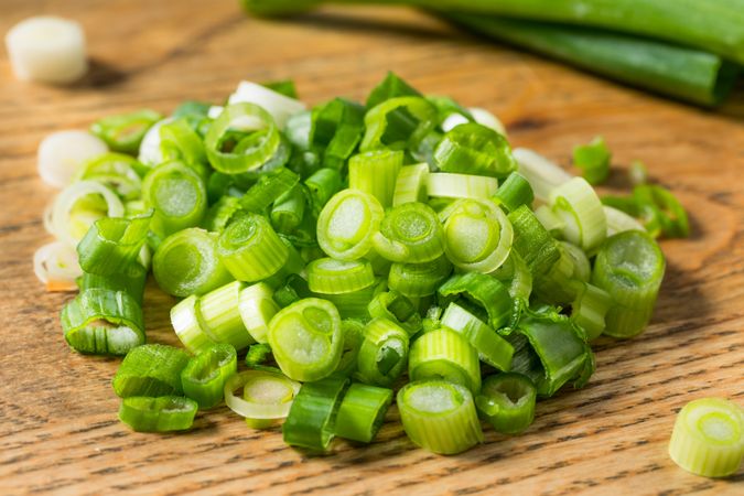 Green Organic Cut Green Onion Scallions