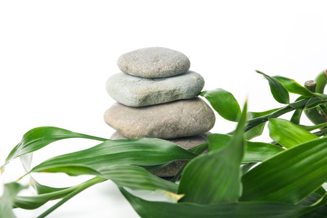 Zen, Relaxation, Harmony and Balance concept, isolated on plain background