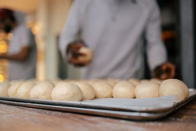 Portrait of dough balls