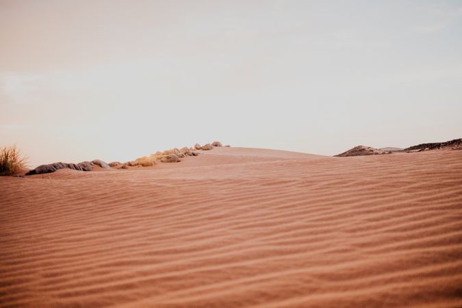 Sunset sky over hills in desert