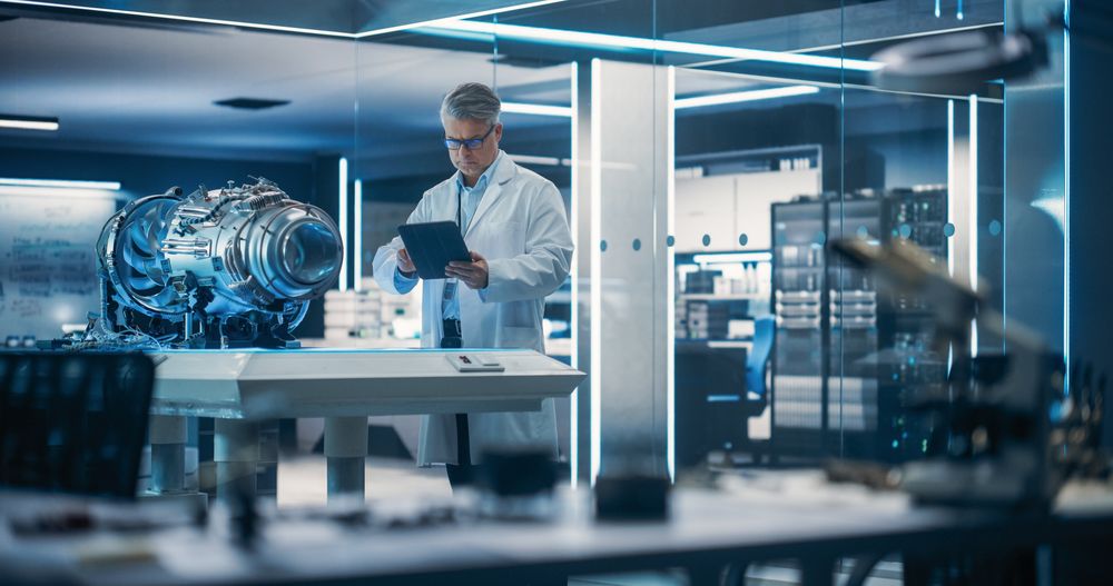 Scientist Developing Innovative Technology in Industrial High Tech Facility