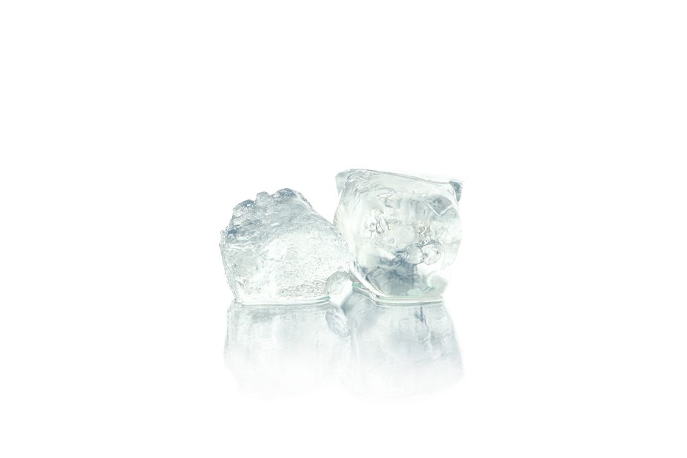 Ice cubes on blank background