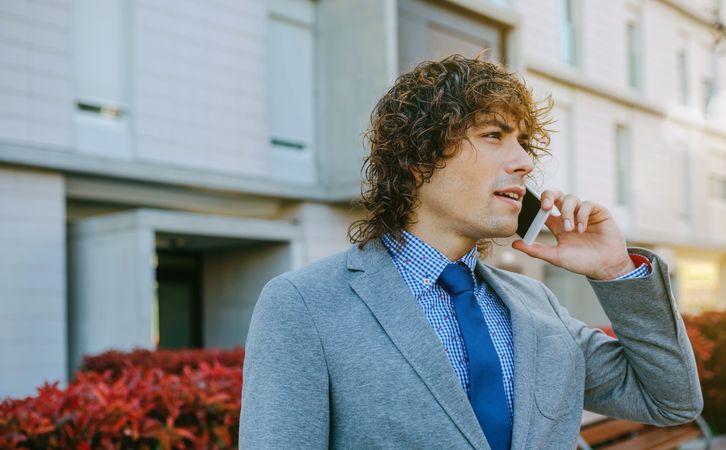 Businessman talking on the mobile