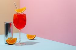 Italian Spritz, delicious summer cocktail, space for text