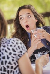 Shocked Friend Chatting Outdoors