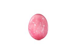 Decorative Easter egg isolated on light background. Festive tradition