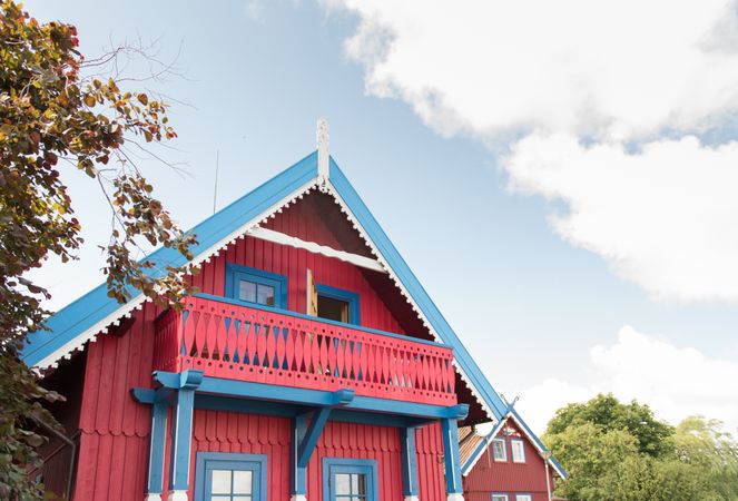 Colourful country house in daylight