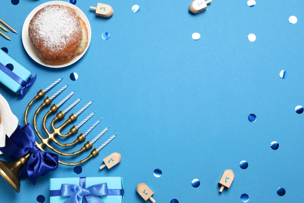 Concept of Jewish holiday, Hanukkah, space for text