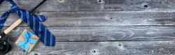 Father’s day gifts on vintage wooden table