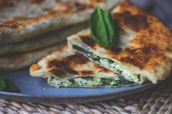 Close up of Azerbaijan flat bread, kutaby