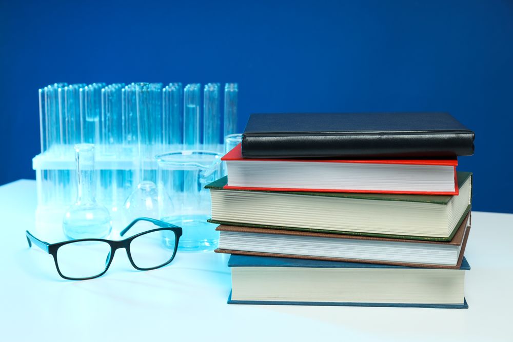 Medical literature concept - composition with different books