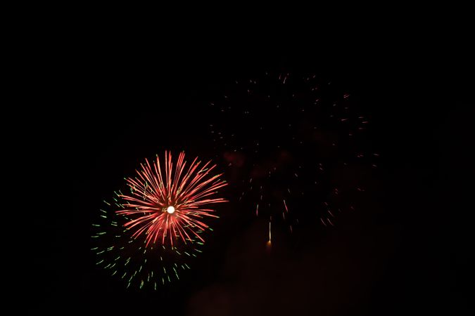 Bright fireworks on night sky