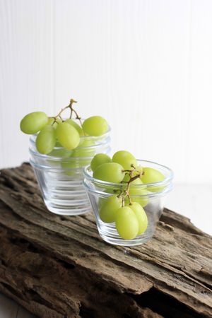 Green Grape on Mini Glass Bowl