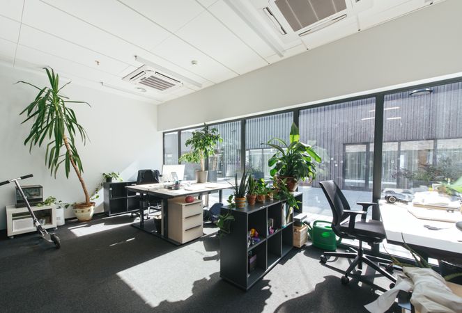 Modern interior of spacious office building