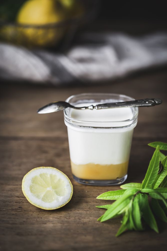 Homemade yogurt with lemon curd