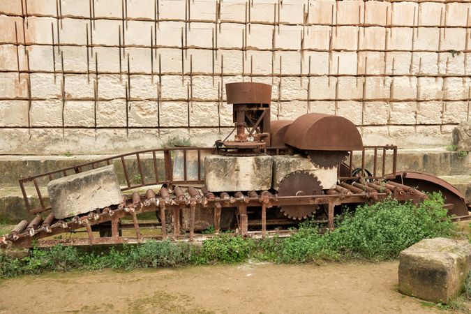 Old machine for making stones