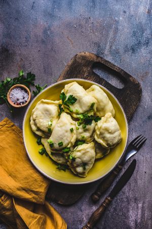 Ukrainian vareniki dumplings with potato