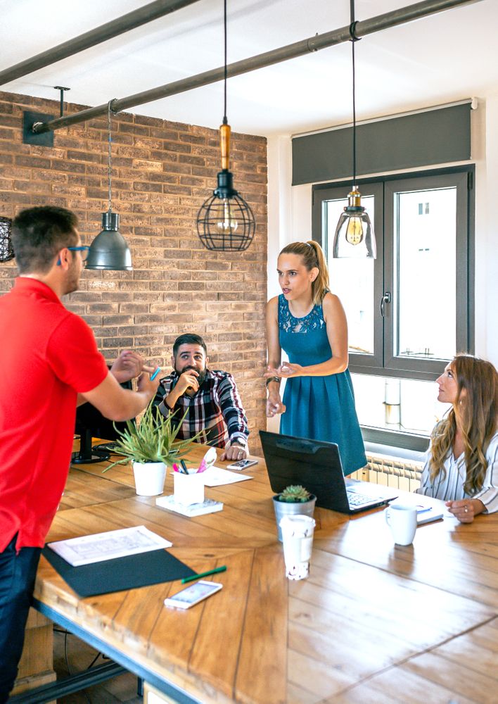 Coworkers arguing in the office