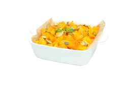 Baked pumpkin isolated on blank background