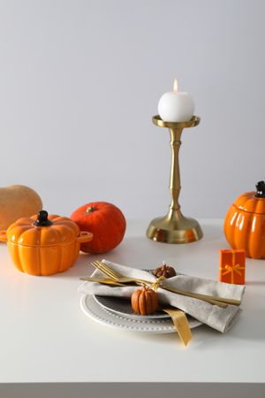Fall season, autumn time, table setting for fall season