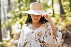 Woman enjoying a day in nature in the forest