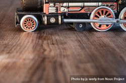 Close up of wheels on toy train 4jMLJ5