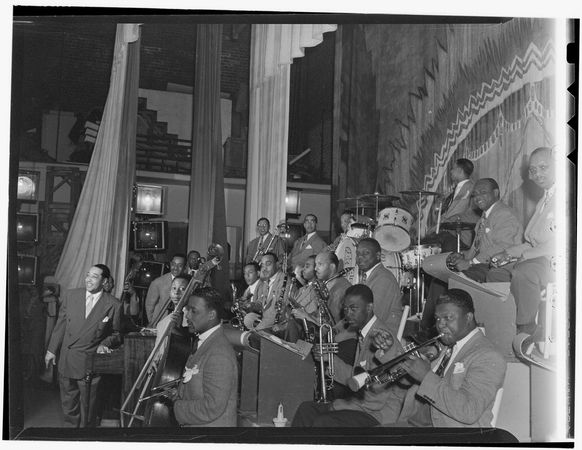 New York City, New York, USA - Nov 1946: Portrait of Duke Ellington, Ray Nance and band