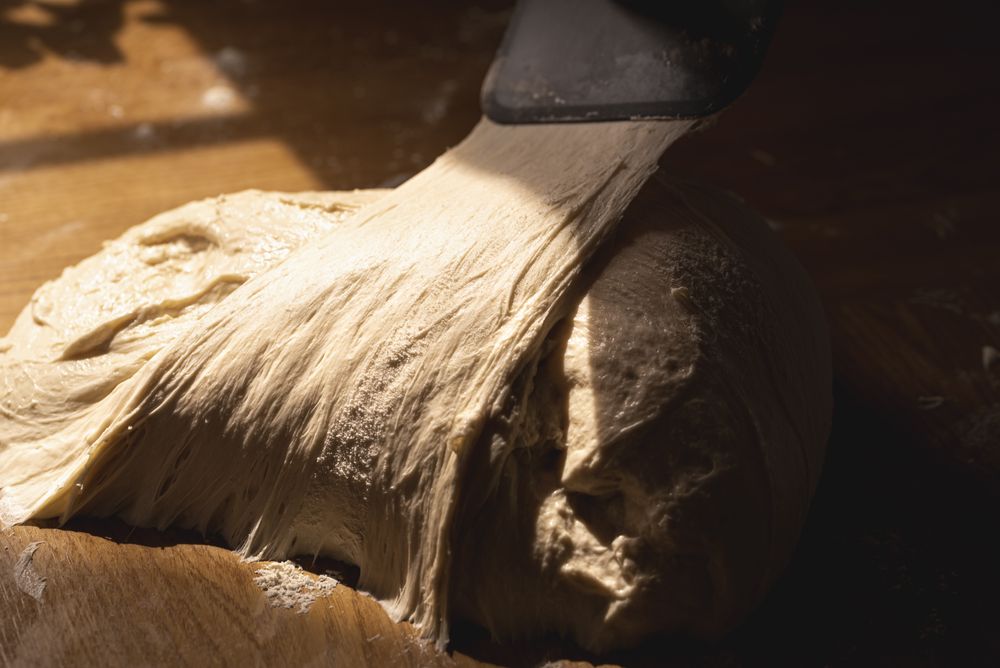 Fermented sourdough on the kitchen counter
