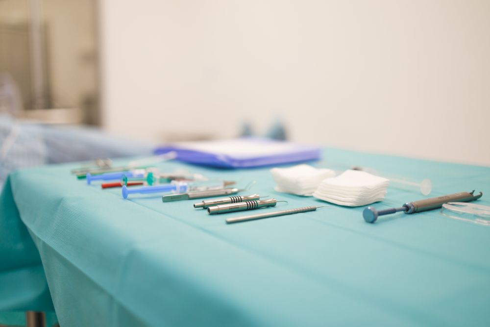 Table of surgery tools ready to go