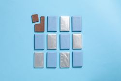 Concept of tasty food, chocolate, top view