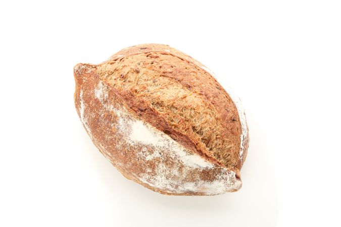 Wheat bread isolated on blank background. Bakery products