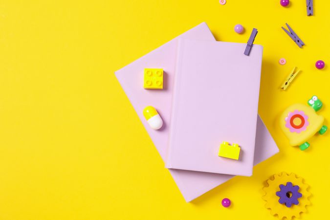 Concept of baby book, space for text