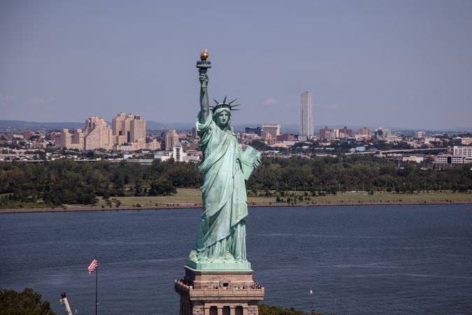 The Statue of Liberty with New Jersey in the background, New York