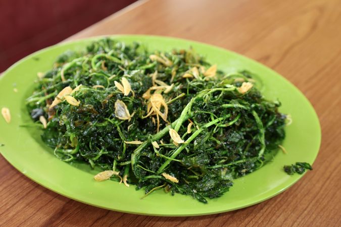 Jukut Goreng or Selada Air Goreng, Deep Fried Watercrees