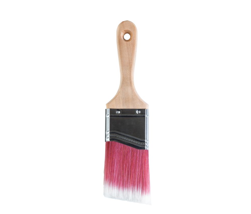 Single paintbrush isolated on a plain background