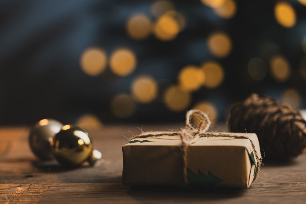 Eco friendly Christmas gift on table