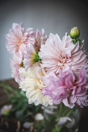 Bunch of flowers in vase on table