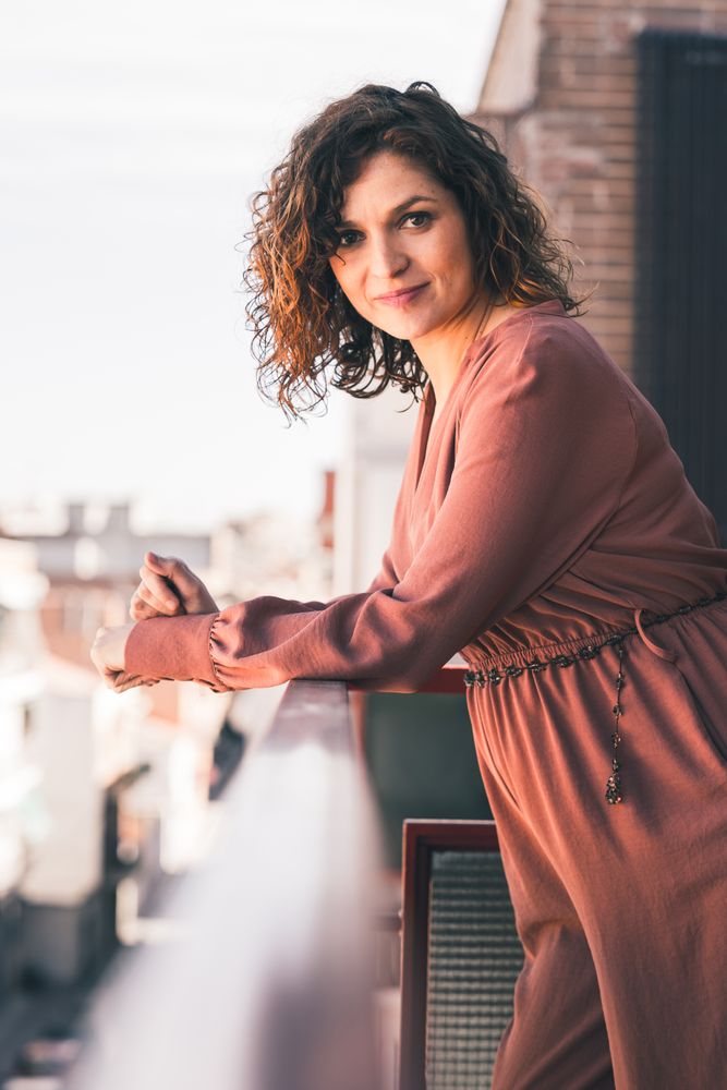 woman on balcony