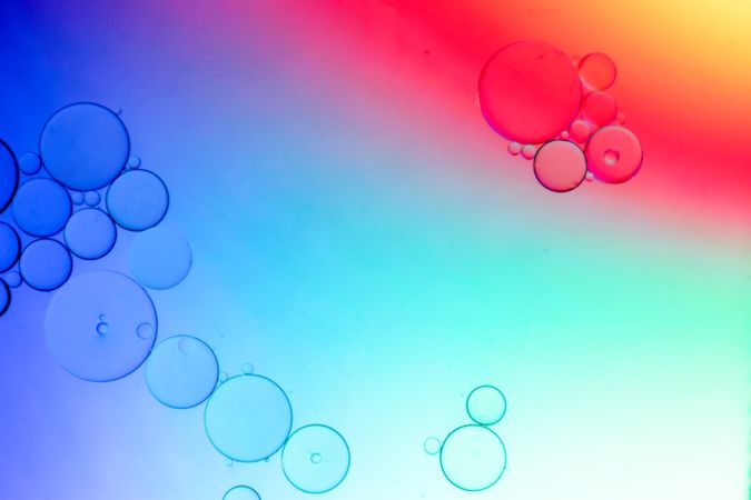 Abstract Macro Photography gradient of oil and water, Science abstract tech background