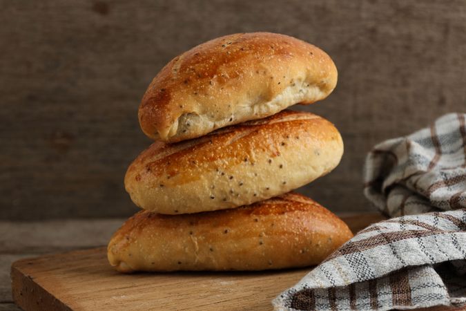Fresh Homemade Sourdough Small Bread with Poppy Seed