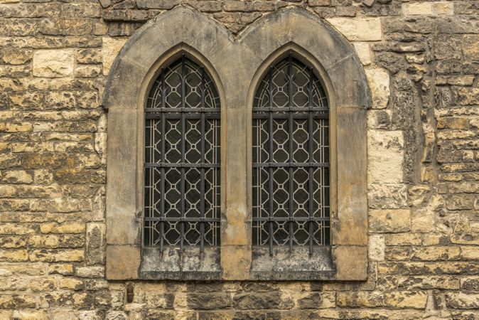 Church windows with bars