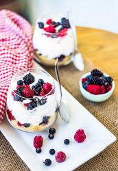 Yogurt dessert with berries