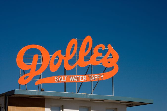 Dolles Salt Water Taffy sign, Rehoboth Beach, Delaware