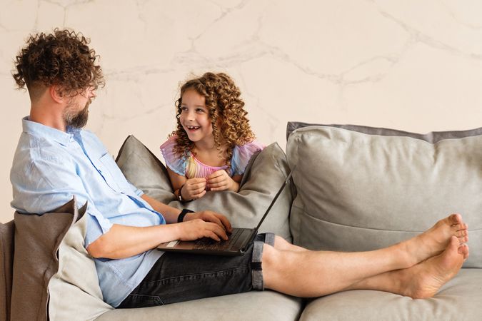 Father Home Office with child