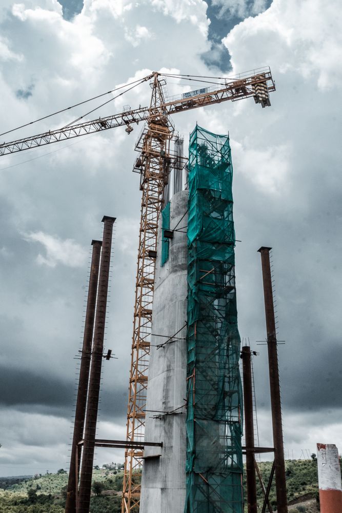 Crane near a building