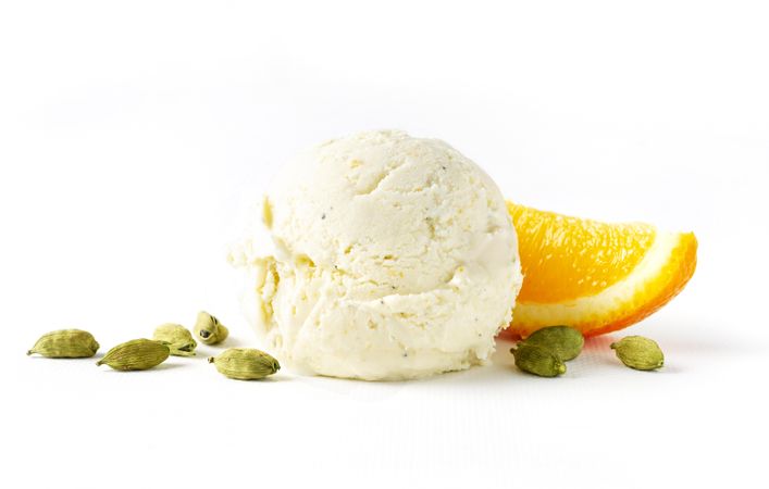 Orange cardamom ice cream