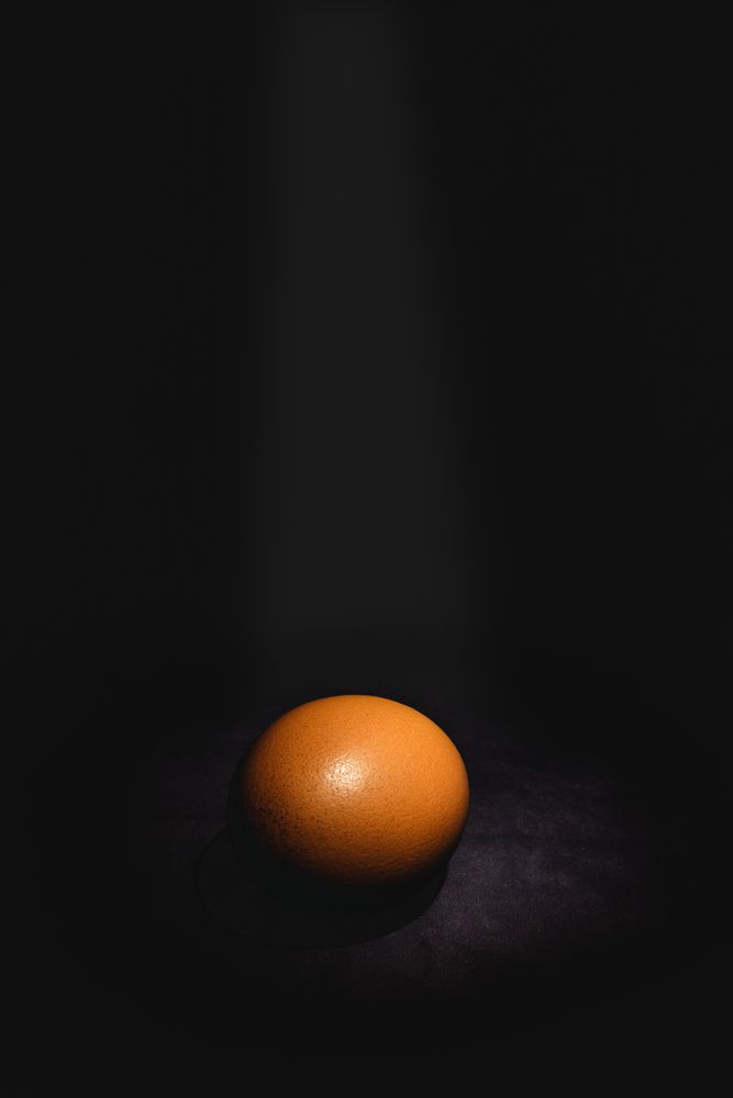 Raw eggs on dark background