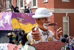 Man with cigar float at the 2006 Mardi Gras Parade in New Orleans, Louisiana P5p1w4